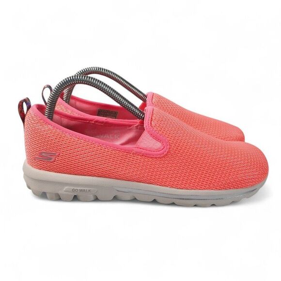 Skechers GO Walk Travel Slip-on Casual Shoes Pink 124980 Women's 8.5 - Picture 4 of 11